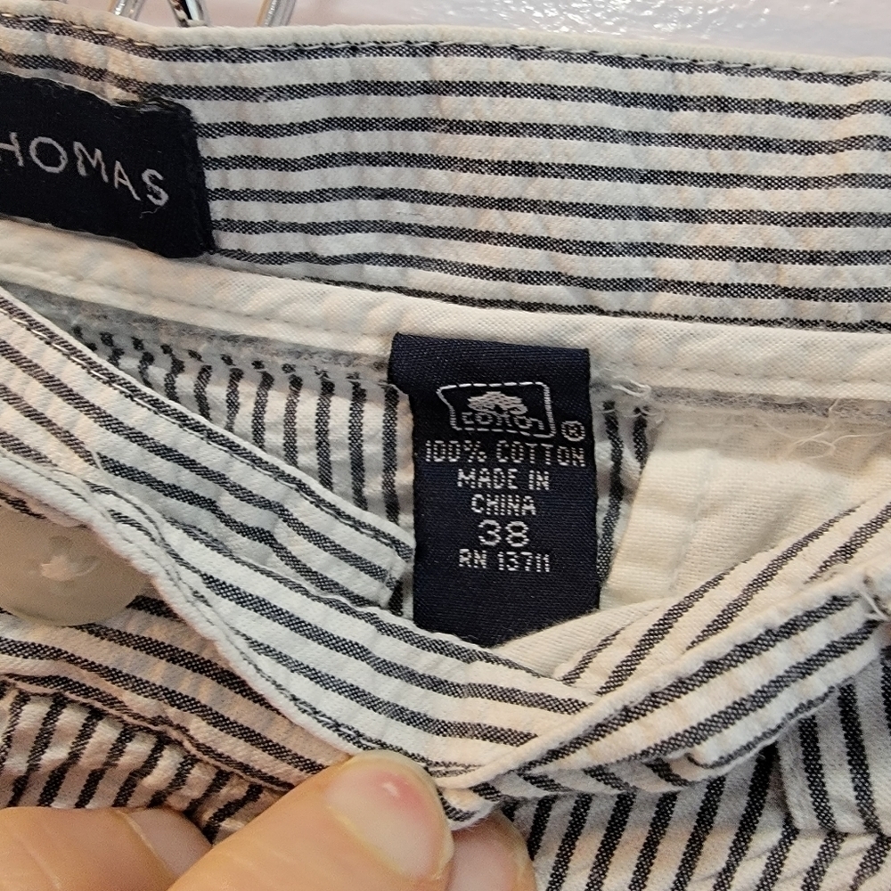 Vintage Grant Thomas Seer Sucker Classic Blue / White Shorts Size 38 - Picture 4 of 5